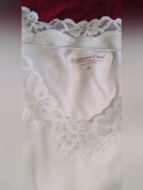 Coldwater Creek White Lace-Trim Camisole